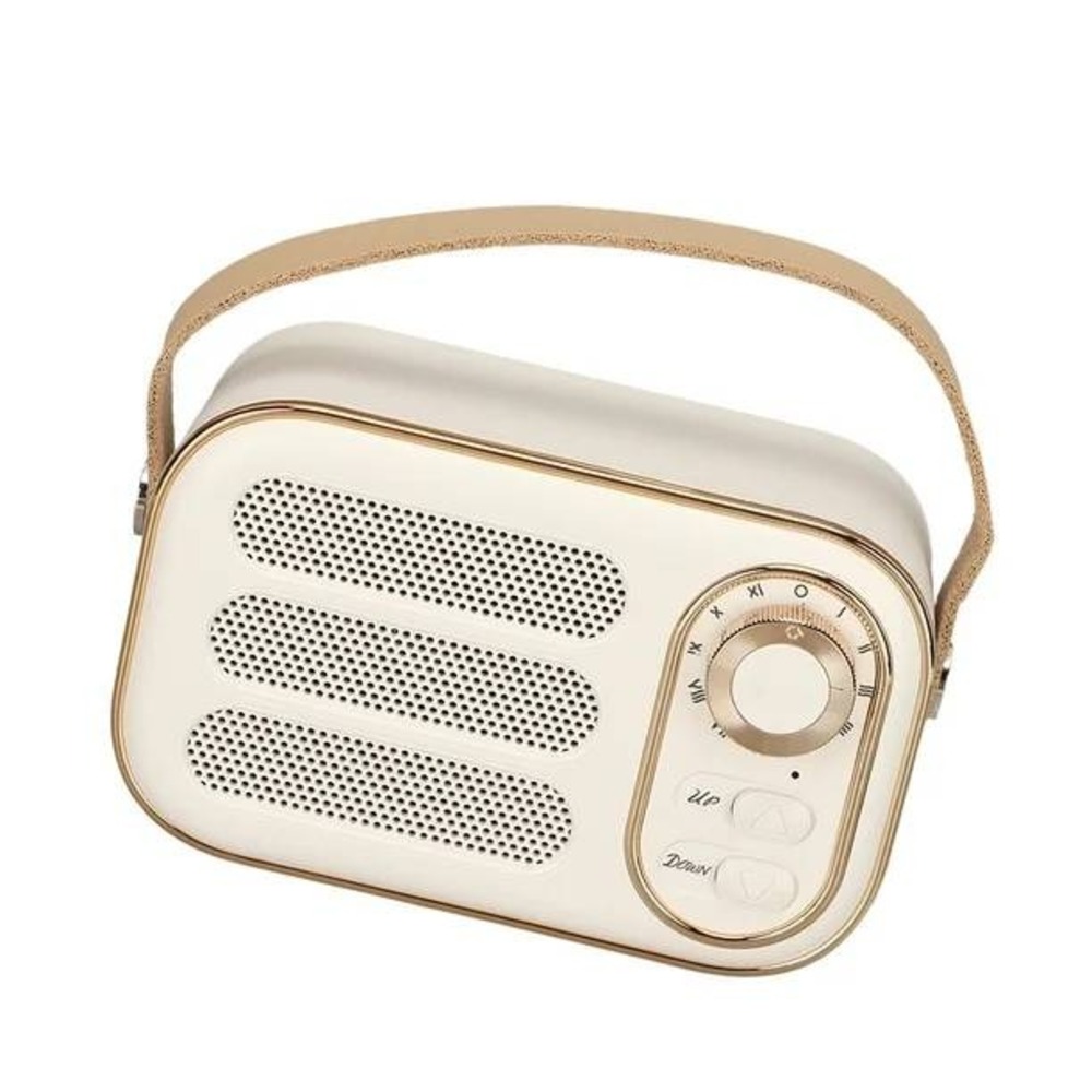 Dan Adora Vintage Speaker Portable‎ Bluetooth Wireless Stereo White Beige Gold